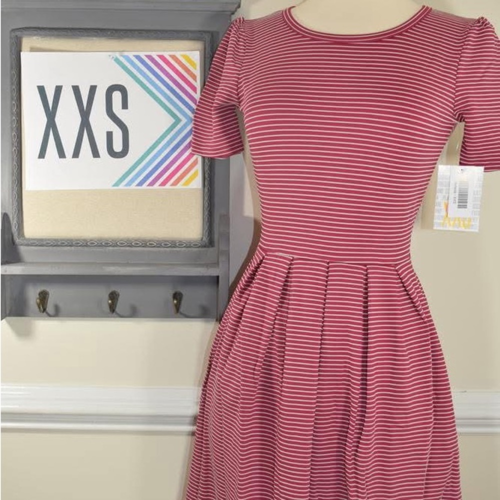 Striped Red LuLaRoe Amelia Dress